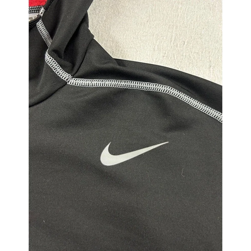 Kids Nike Pro Hyperwarm Dri-Fit Max Black Athletic Hoodie Long Sleeve